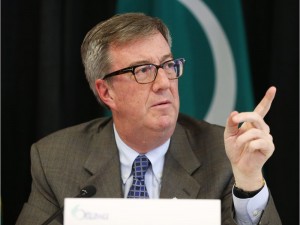 Jim Watson, Mayor of the City of Ottawa, held a press conference to update status of the Rideau St. sinkhole , June 09, 2016. Photo by Jean Levac